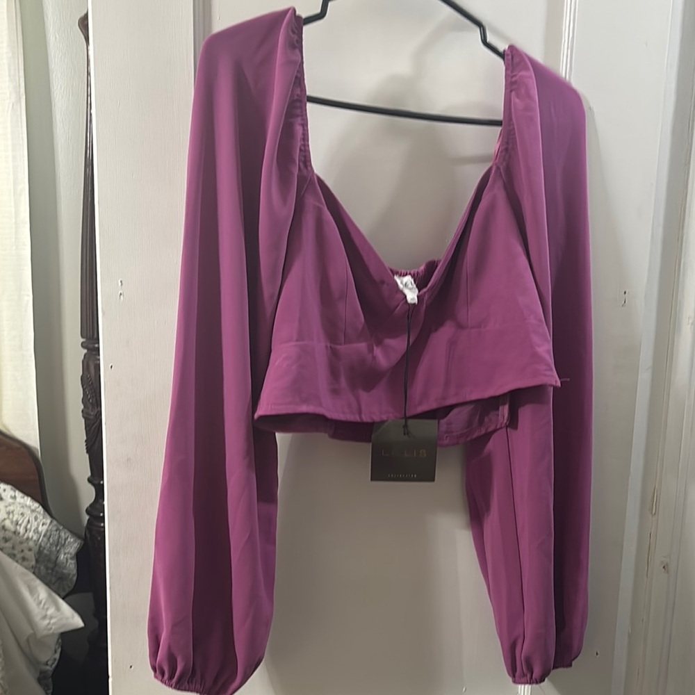 Elegant Purple Women's Top and Skirt Set